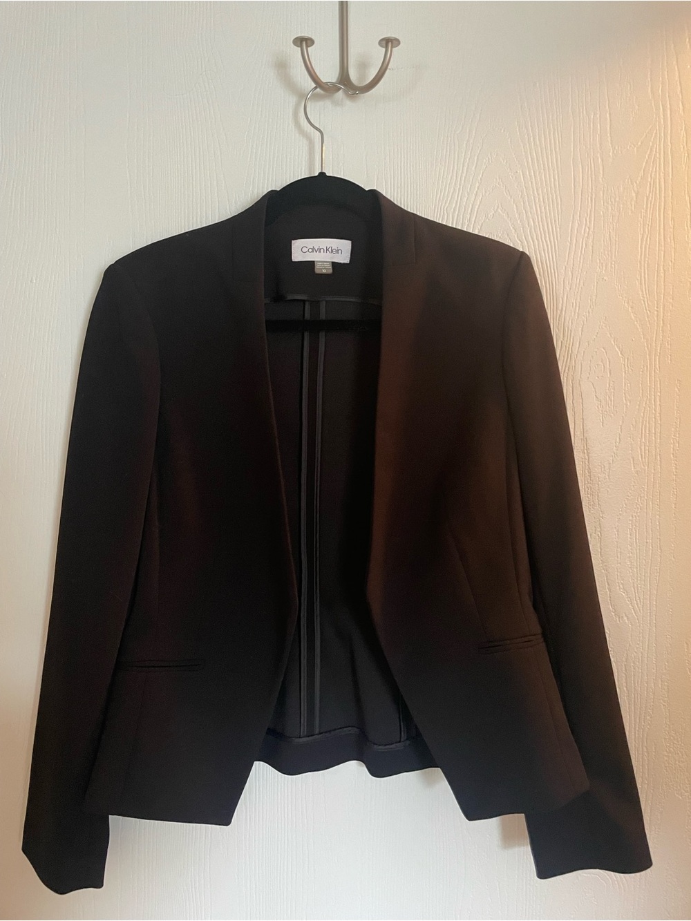 Calvin Klein Black Open-Front Tailored Blazer